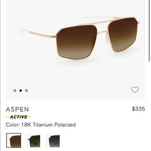 Brand new KREWE Aspen 18k titanium polarized mens sunglasses aviator style